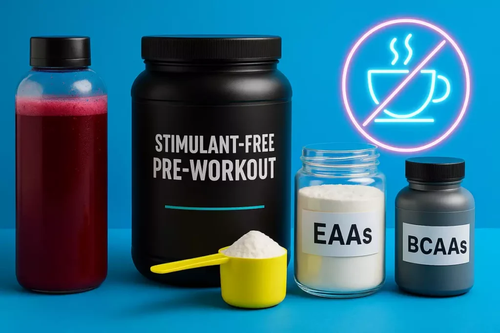 Stimulant-free pre-workout supplements and natural alternatives for late-night training without caffeine