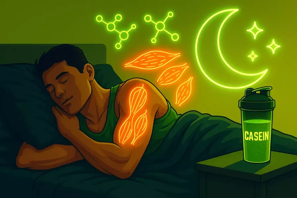 Casein supporting muscle recovery and endurance performance overnight