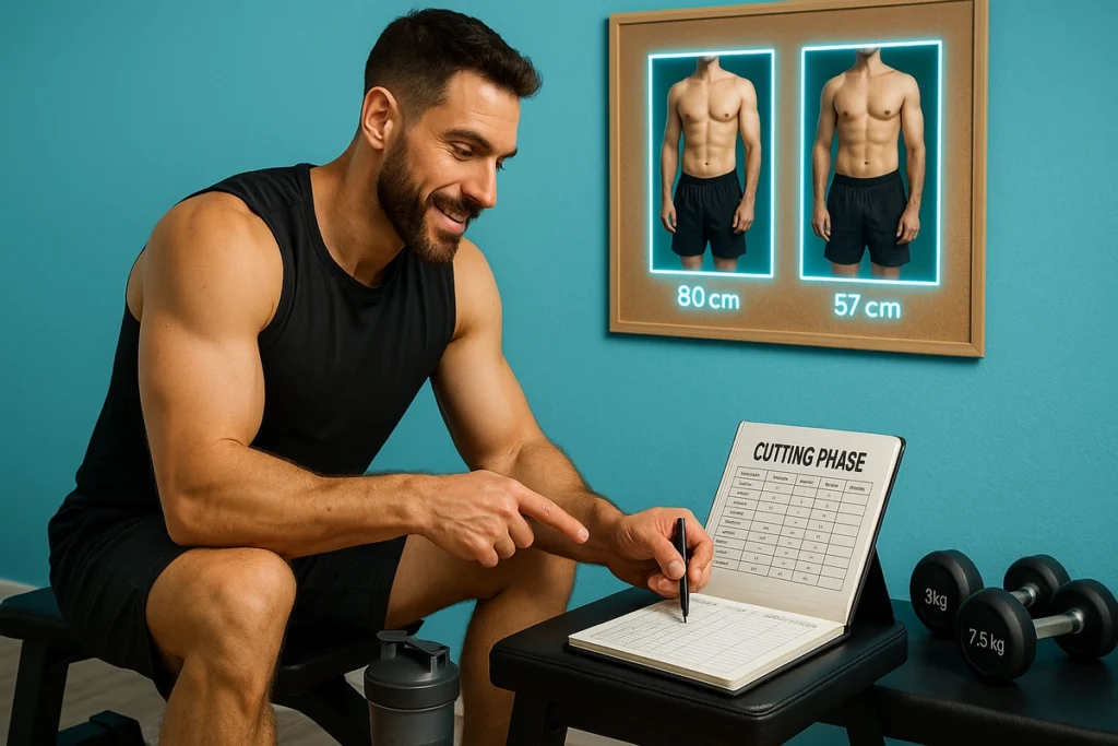 Fitness trainer showing personal BCAA use during cut
