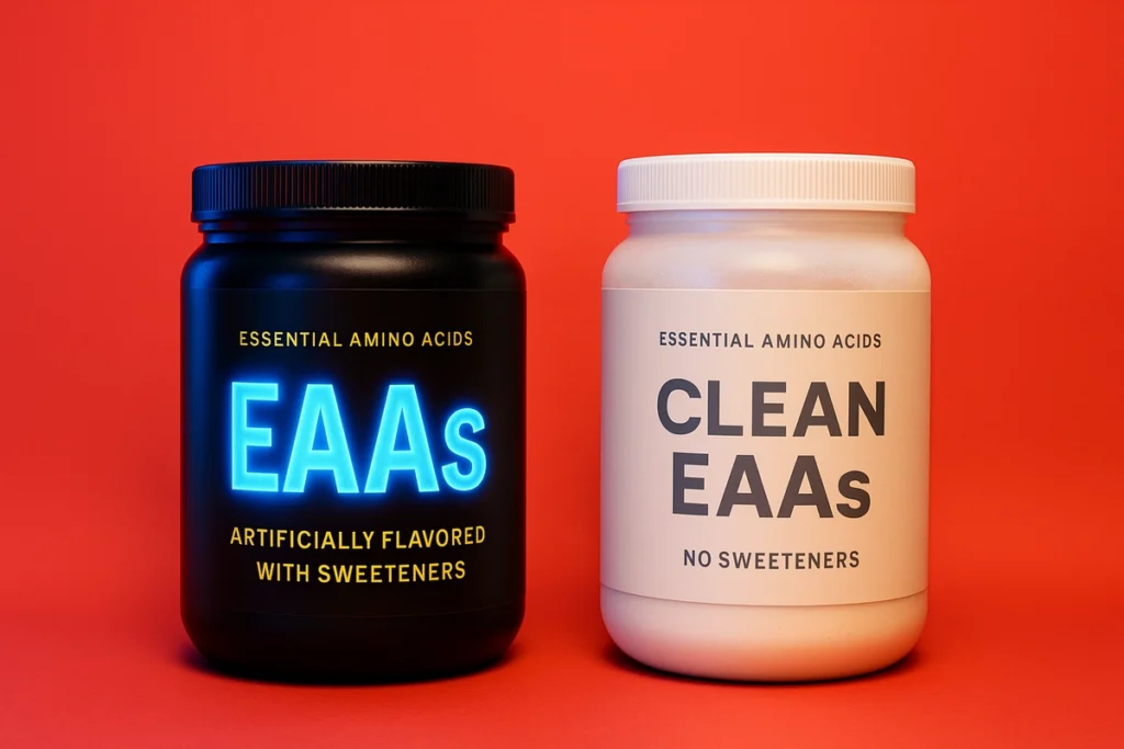 Comparison of artificial EAA vs clean EAA with no sweeteners