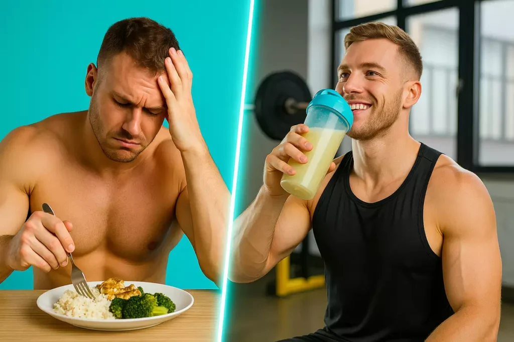 Athlete choosing mass gainer for easier calorie intake and recovery