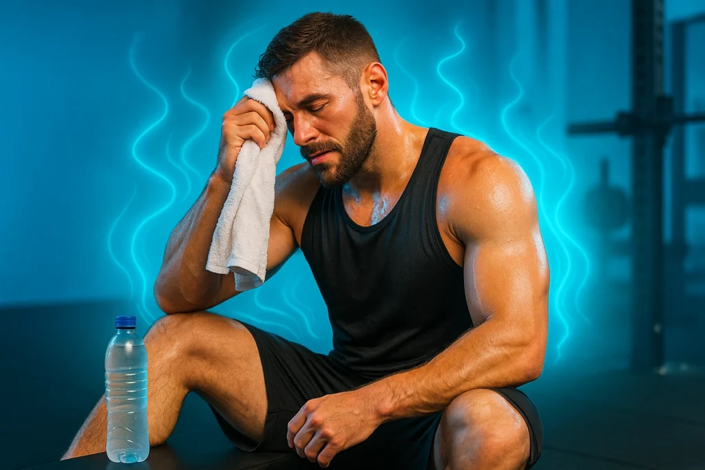 Sweating as the main cause of dehydration in hard training