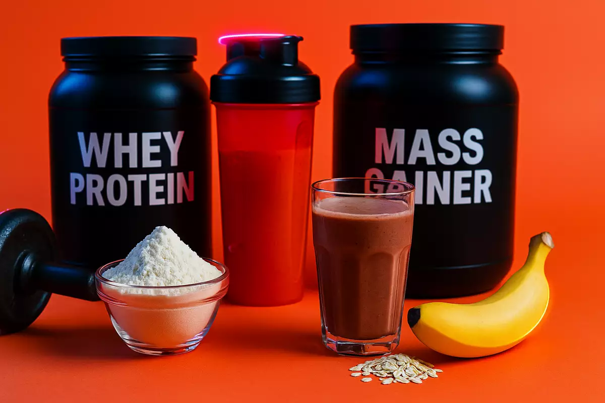Realistic comparison of whey protein and mass gainer for muscle bulking