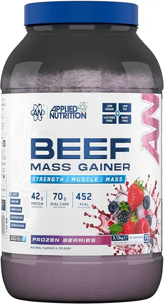 Applied Nutrition Beef Mass Gainer - Lactose free protein powder with 42g beef protein isolate for lean bulking