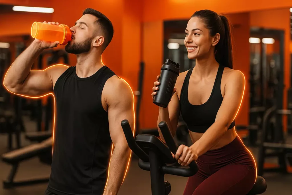 Athletes using BCAAs before and after workouts following best practices