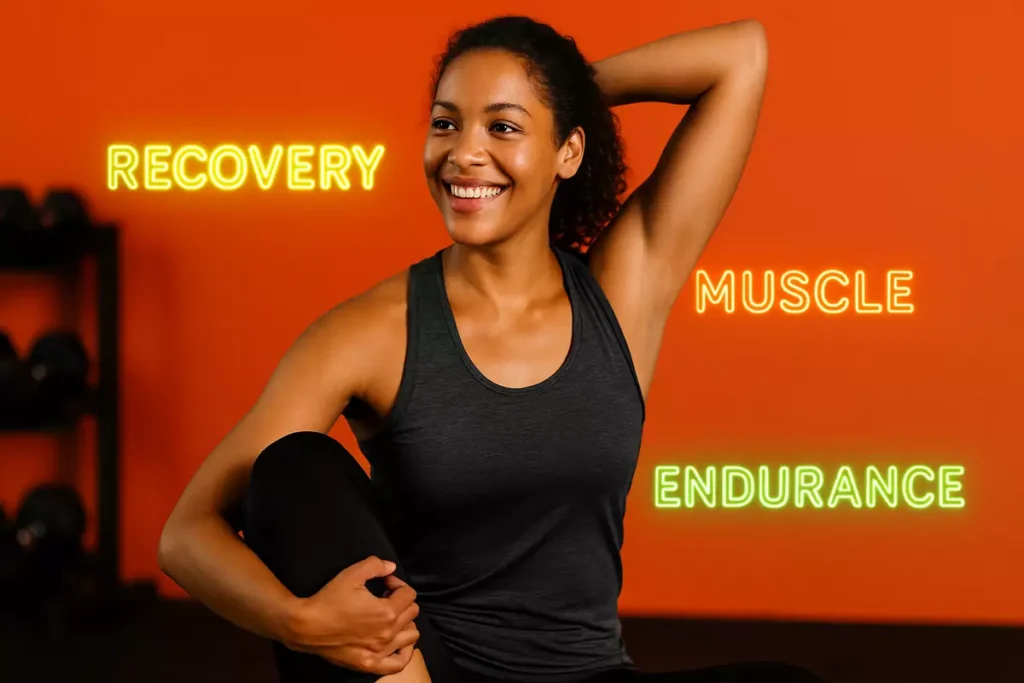 Key benefits of BCAAs for vegan athletes including recovery, muscle growth, and endurance