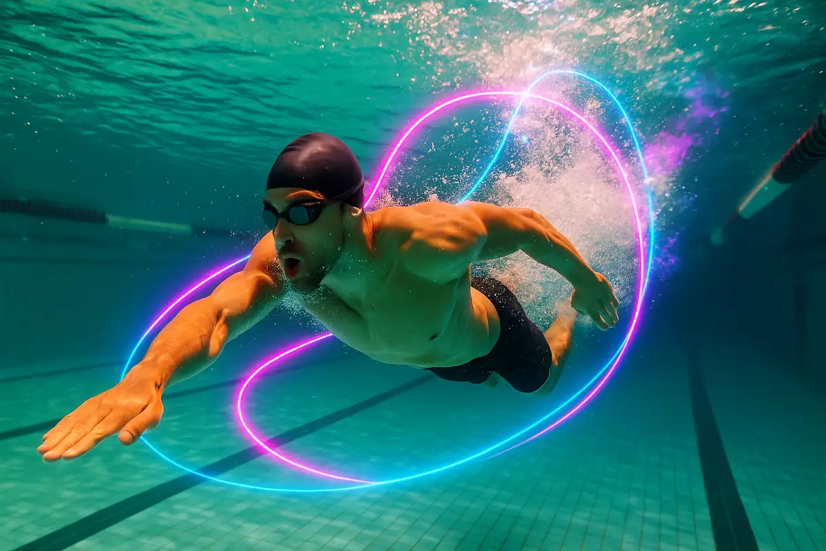 Swimmer sprinting underwater showcasing beta-alanine benefits for speed and endurance