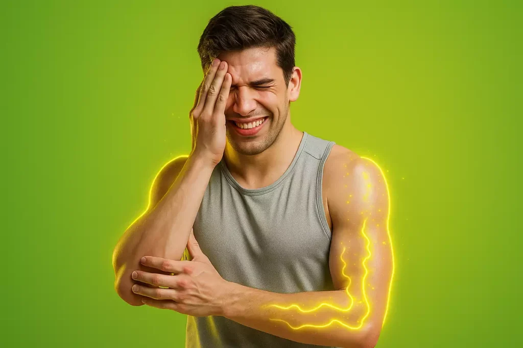 Swimmer experiencing mild tingling side effect of beta-alanine in safe and manageable way