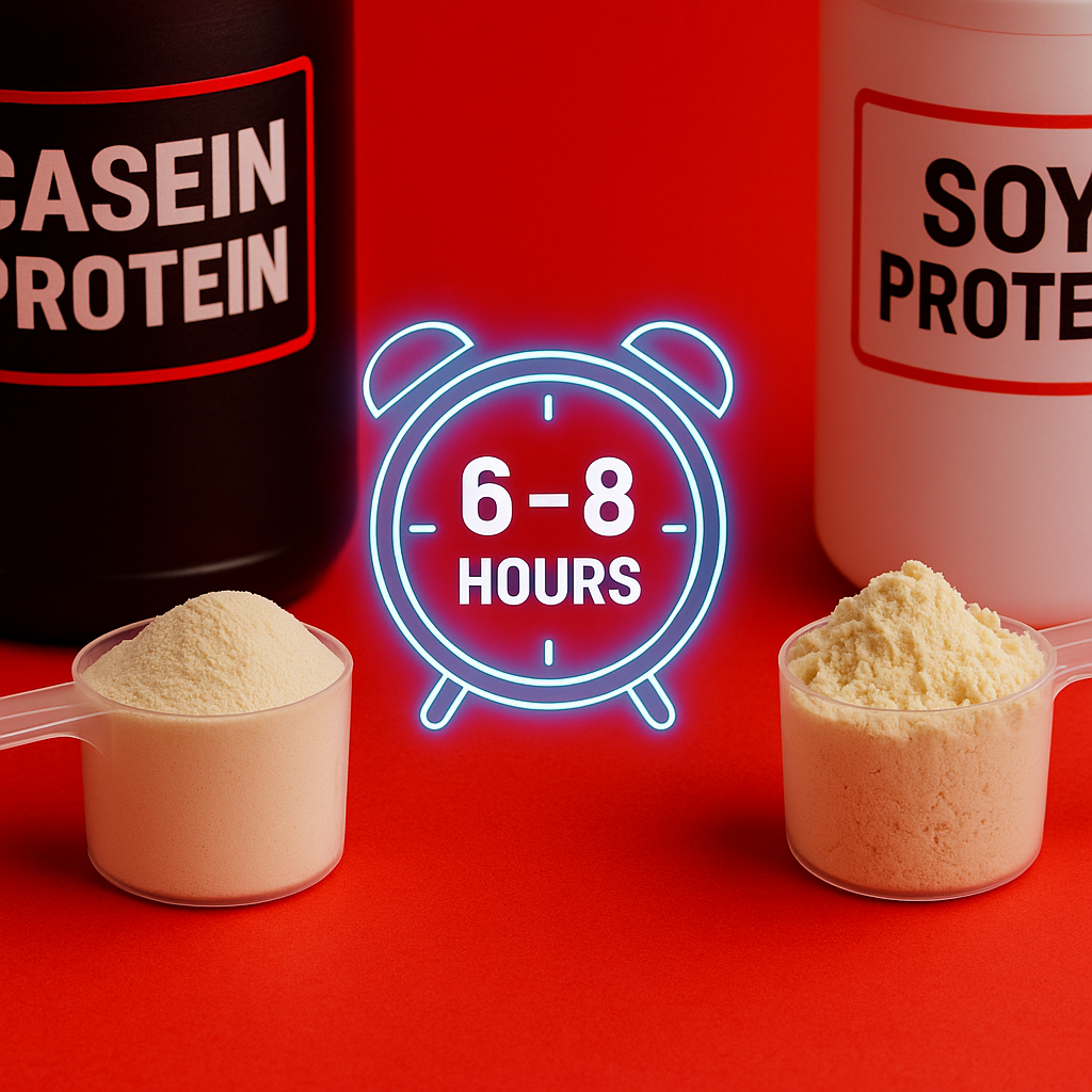 Comparison of casein and soy protein digestion speed for muscle recovery and hunger control