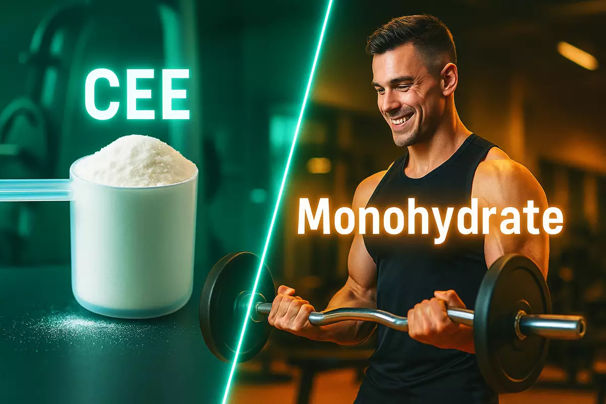 Athlete comparing creatine ethyl ester vs creatine monohydrate for performance