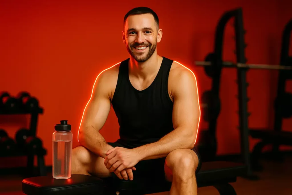 Fitness trainer sharing final thoughts on creatine and testosterone effects in gym setting