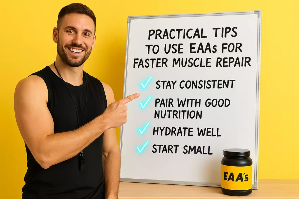 Practical tips for using EAAs to speed up muscle recovery after workouts
