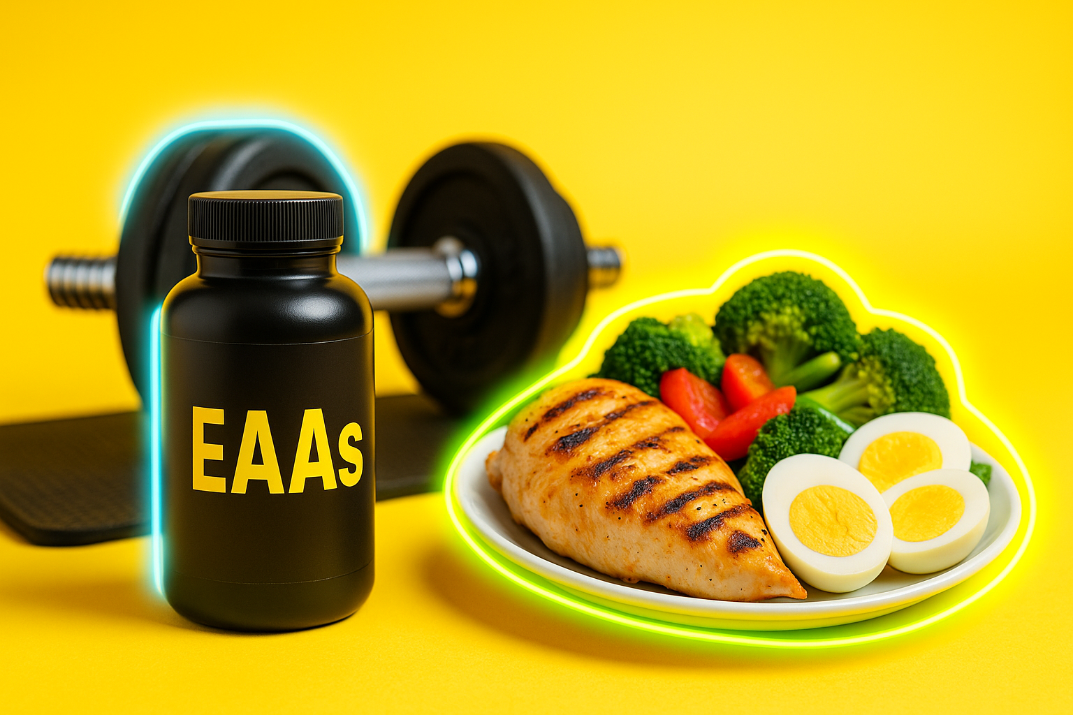 EAAs supplement versus whole food protein comparison for muscle building