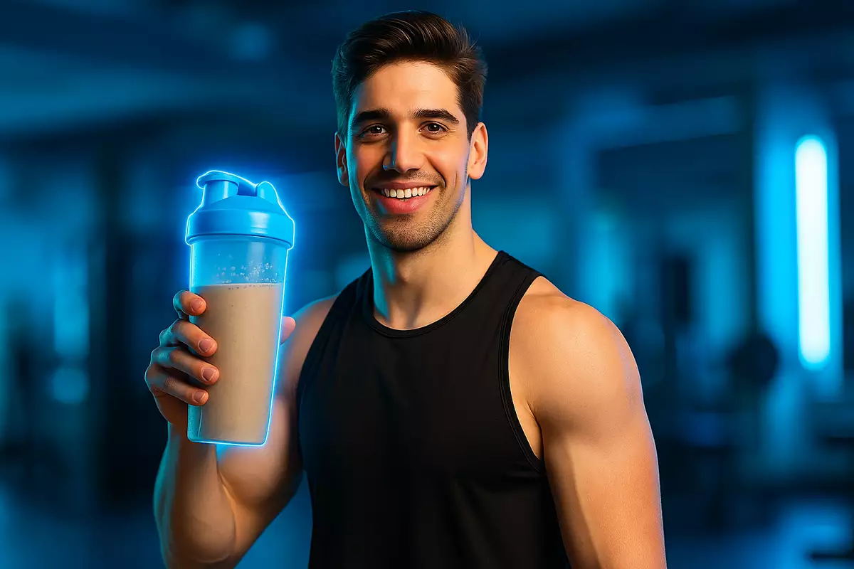 Mass gainer supplement shake showing safety of daily use in bodybuilding