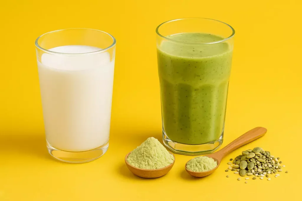 Comparison of plant-based protein smoothie versus casein milk protein