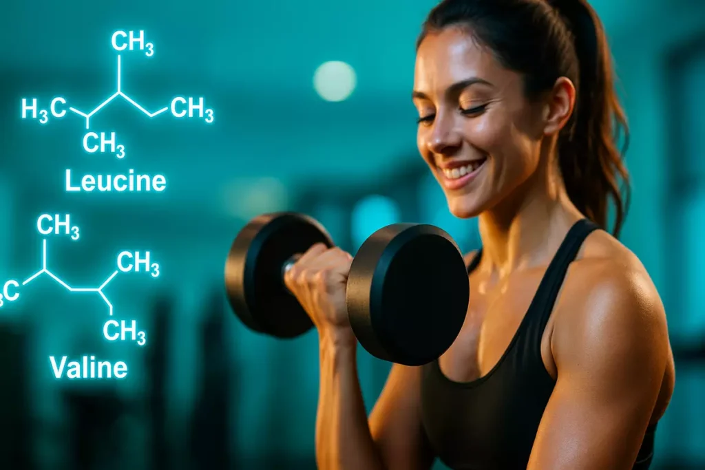 illustration of BCAA amino acids and their function in muscle growth