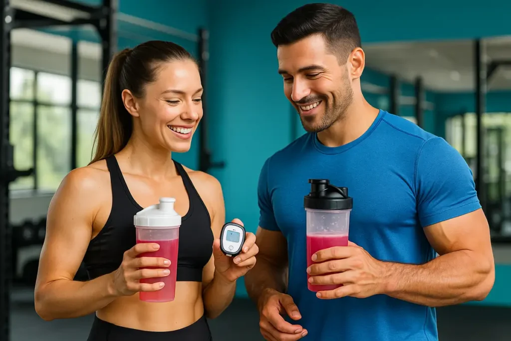 Fit athletes with diabetes using BCAA supplement safely in gym environment