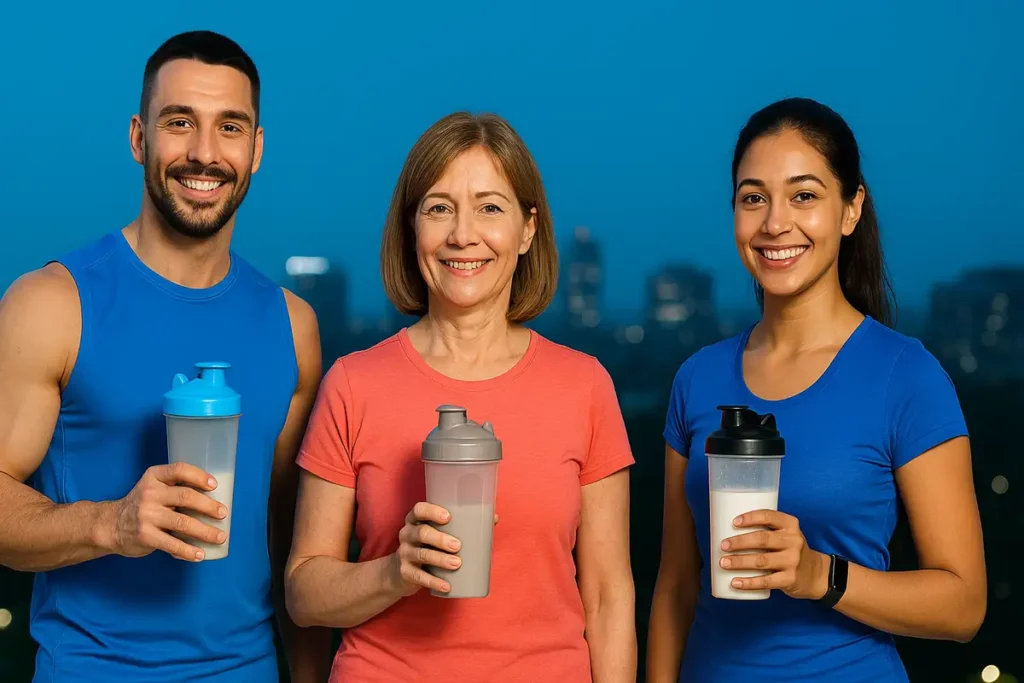 athletes and adults benefiting from nighttime casein protein