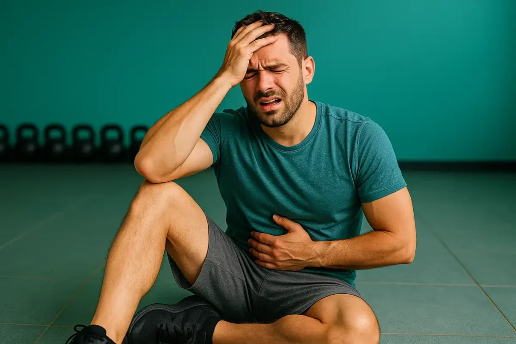 athlete hydrating with electrolytes after taking too much creatine